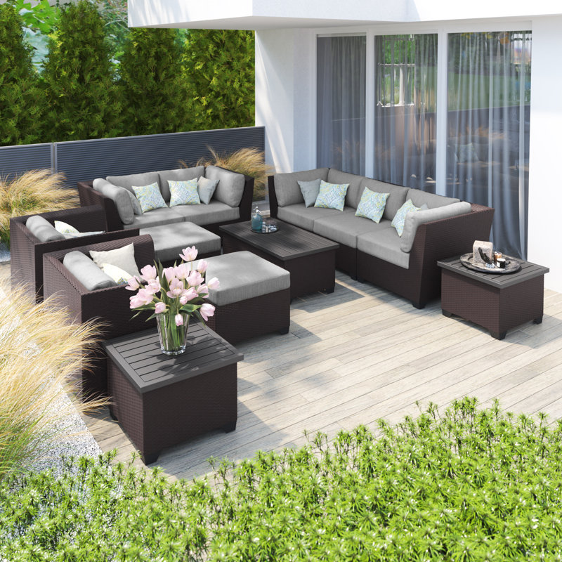 Sol 72 Outdoor™ Tegan 12 Piece Sectional Seating Group with Cushions